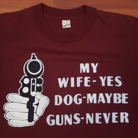 80's 2nd Amendment Shirt - Maroon - Fits Like a L… - image 3