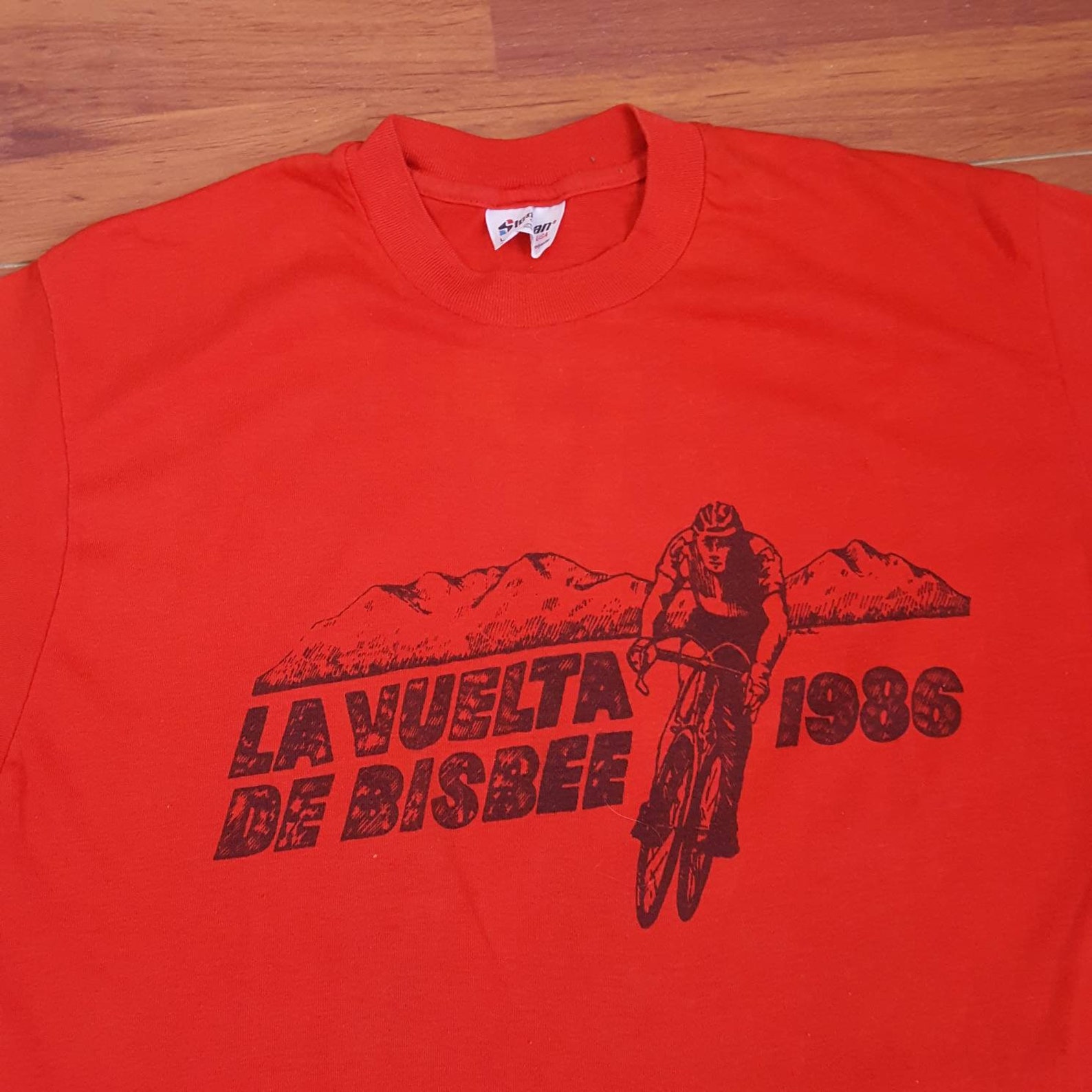 1986 La Vuelta De Bisbee Vintage Bicycle Race Shirt Small/medium Made