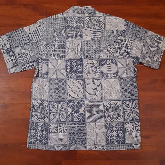 90's Reverse Tribal Joe Kealoha Hawaiian Shirt - … - image 2
