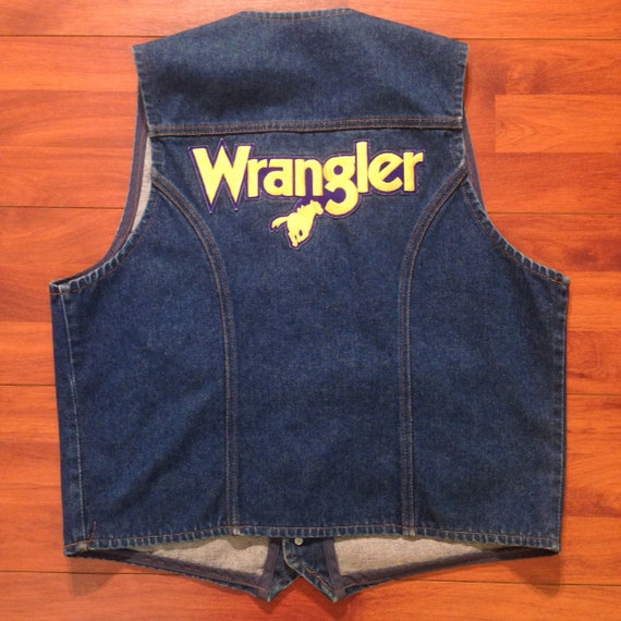 90's Wrangler Vest and Wrangler Patches - Fits lik