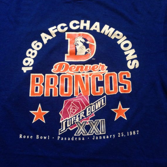 1986 Denver Broncos AFC Champs Tee - Vintage Larg… - image 2