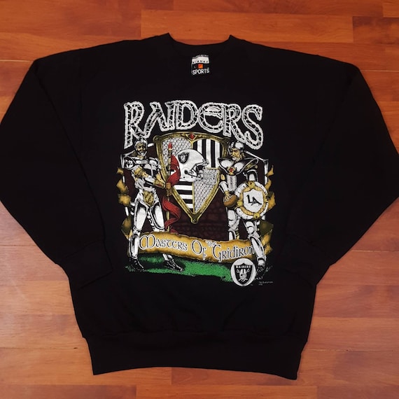 90's Los Angeles Raiders Black and Silver Sweatsh… - image 1