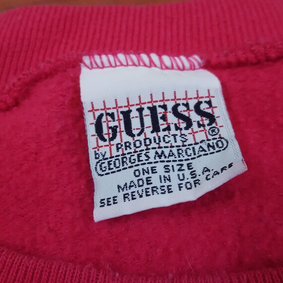 80's ? Rare Embroidered Pink Guess Sweatshirt - O… - image 5