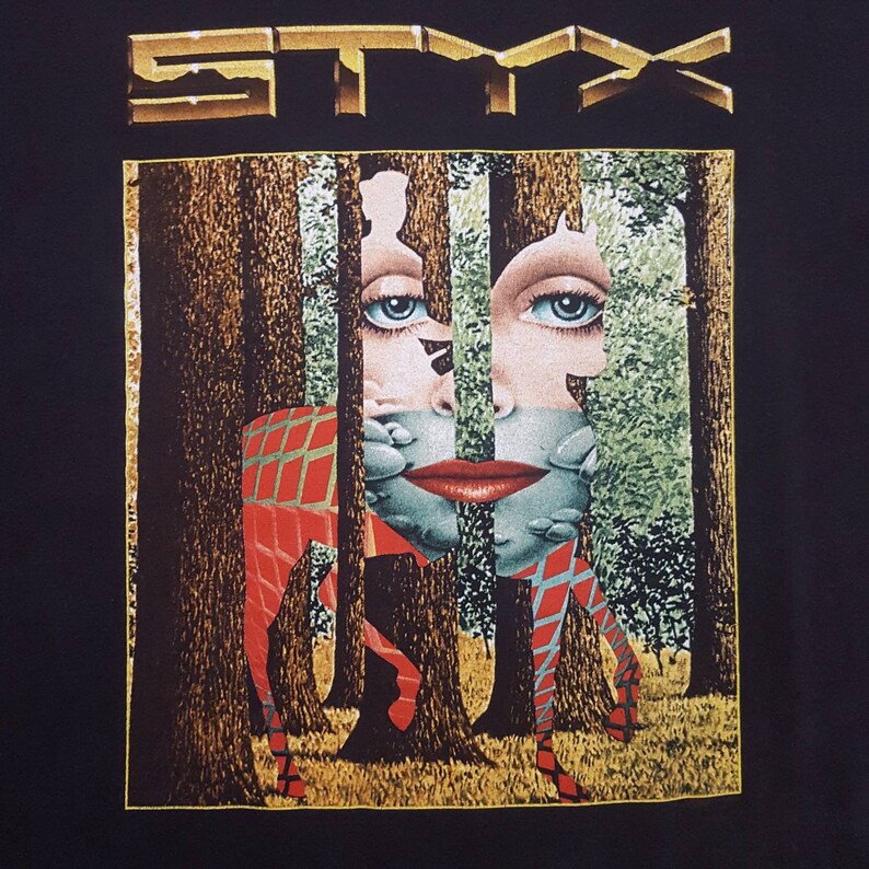 Black Fits Like XL Band Tee Vintage Styx Shirt Vintage Tour Shirt Concert Shirt 1997 Styx Grand Illusion Tour Shirt