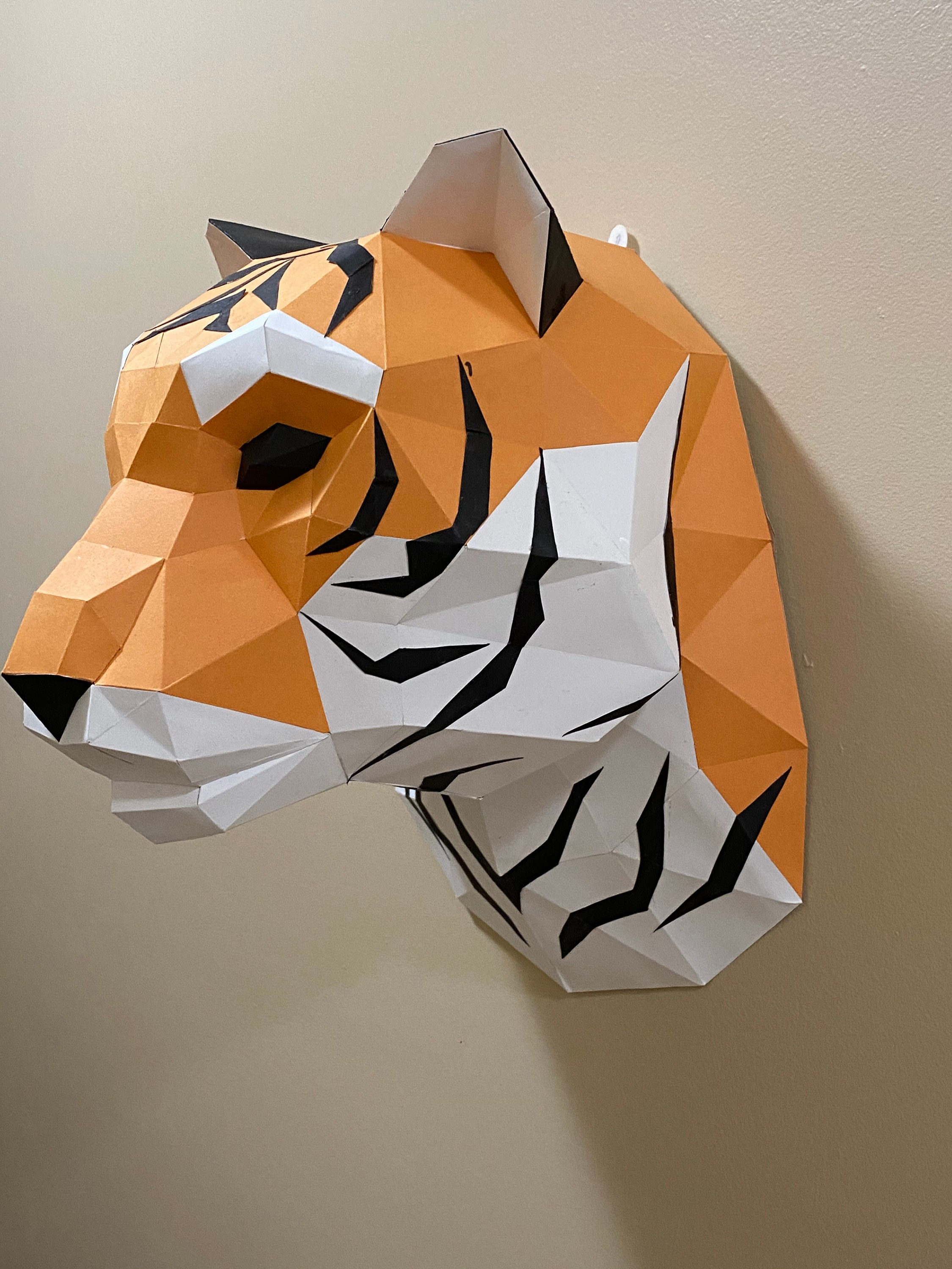 TIGER - 3D Poly Papercraft - Tiger Head Wall Mount, - Etsy