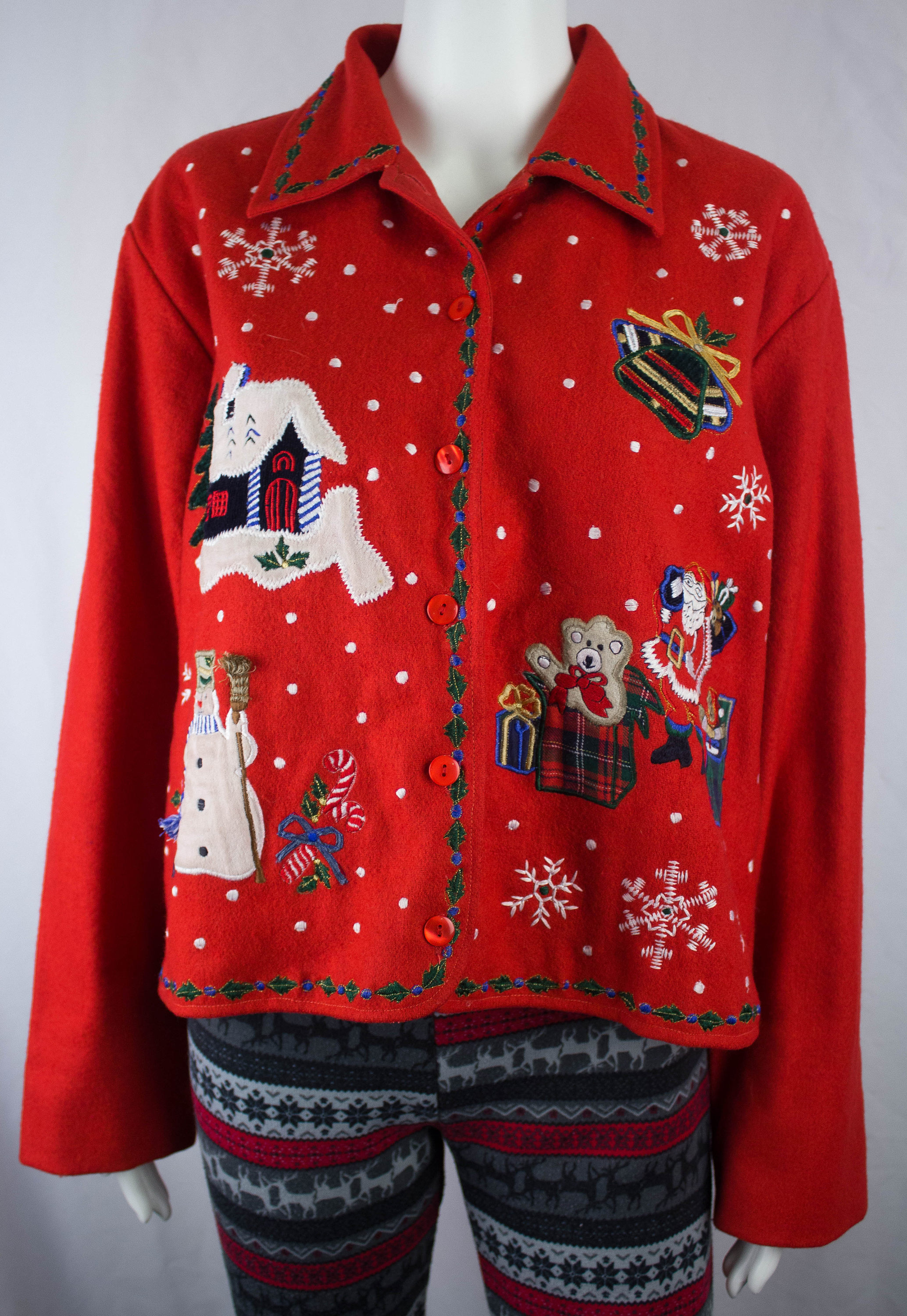 Ugly Christmas Jacket Large Ugly Sweater Vintage - Etsy UK