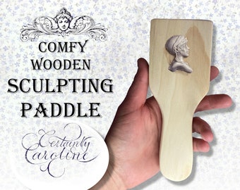 Sculpting Board Wooden Paddle, Comfortable Sanded Unfinished Wood Palette for Sculpture Artists, Clay Doll Making Tool
