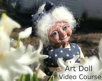 How to Sculpt a Polymer Clay Doll ~ Video, eBook, Template ~ Old Lady Fairy Art Doll Class ~ Art Doll Making Tutorial