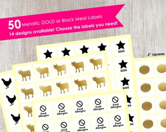 50 Wedding Meal Stickers- Place Card Stickers- Meal Stickers- Place Card Menu Choices- Meal Choice Wedding- Wedding Meal Stickers