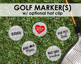 Personalized Golf Marker- Personalized Golf Ball Marker- Golf Ball Marker- Golf Ball Marker Hat Clip- Golf Ball Marker Personalized