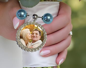 Pearl Bouquet Charm, Pearl Bouquet Pin, Pearl Bouquet Memory Charm, Bouquet Charm Pearl, Pearl Bouquet Photo Charm, Bouquet Picture Charm