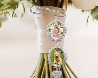 Bouquet Photo Pin- Silver Bouquet Photo Charm Rose Gold- Bouquet Photo Charm Gold- Bouquet Picture Pin- Bouquet Rememberance Charm- Bride