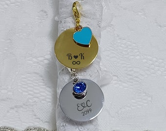 Blue Bouquet Charm- Something Blue Charm- Something Blue for Bride Bouquet- Something Blue for Bride from Mom- Personalized Something Blue
