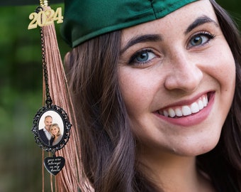 Graduation Photo Charm, Graduation Memorial Tassel, Tassel Photo, Memorial Graduation Cap Charm, Graduation Tassel Charm