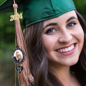 Graduation Photo Charm, Graduation Memorial Tassel, Tassel Photo, Memorial Graduation Cap Charm, Graduation Tassel Charm