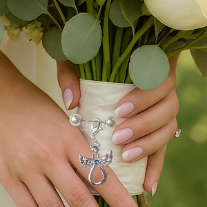 Something Blue Angel Charm- Something Blue Angel for Bride- Bride Something Blue- Bouquet Angel Charm- Blue Bouquet Charm- Infinity Angel