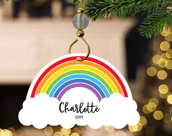 Rainbow Ornament- Rainbow Christmas Ornament- Rainbow Name Ornament- Girls Name Ornament- Girls Name Christmas Ornament- Ornament Girl