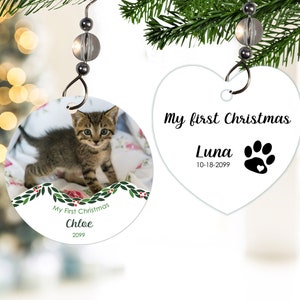 Cats First Christmas Ornament- Kittens First Christmas Ornament- Kittys First Christmas- Pets First Christmas Ornament- Cats First Christmas