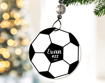 Personalized Soccer Ornament- Soccer Christmas Ornament- Soccer Player Ornament- Soccer Ball Ornament- Soccer Coach Ornament