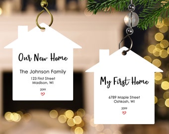 First Home Ornament- First Home Christmas Ornament- New Home Ornament- New Home Christmas Ornament- Address Ornament- Realtor Client Gift