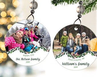 Vacation Ornament- Travel Ornament- Travel Ornament with Picture- Travel Ornament Couple- Travel Ornament for Tree- Adventure Ornament