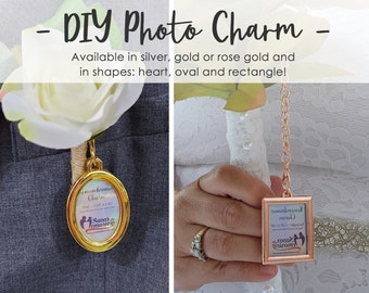DIY Bouquet Photo Charm- DIY Bouquet Charm- Diy Groom Photo Pin- Diy Wedding Memorial Charm- DIY Bouquet Frame- Diy Wedding Charm