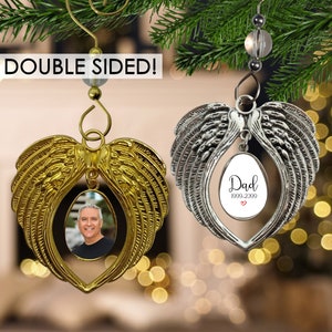 Memorial Angel Ornament- Angel Wing Christmas Ornament- Memorial Ornament with Wings- Memorial Ornaments Personalized- Remembrance Ornament