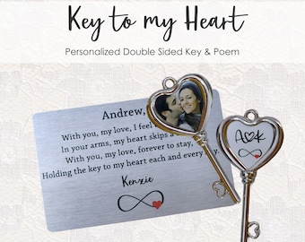 Key To My Heart- You hold the key to my heart- Key to Heart- Key to My Heart for Him- Key to My Heart Ornament- Metal Anniversary Gift