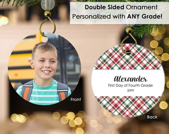 First Day of School Ornament- Kindergarten Ornament- Kindergarten Christmas Ornament- Preschool Ornament- Preschool Christmas Ornament