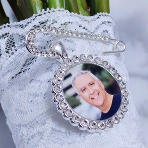 Rhinestone Wedding Bouquet Photo Charm- Rhinestone Bridal Bouquet Memorial Photo- Rhinestone Bouquet Charm- Bouquet Jewelry- Bouquet Photo