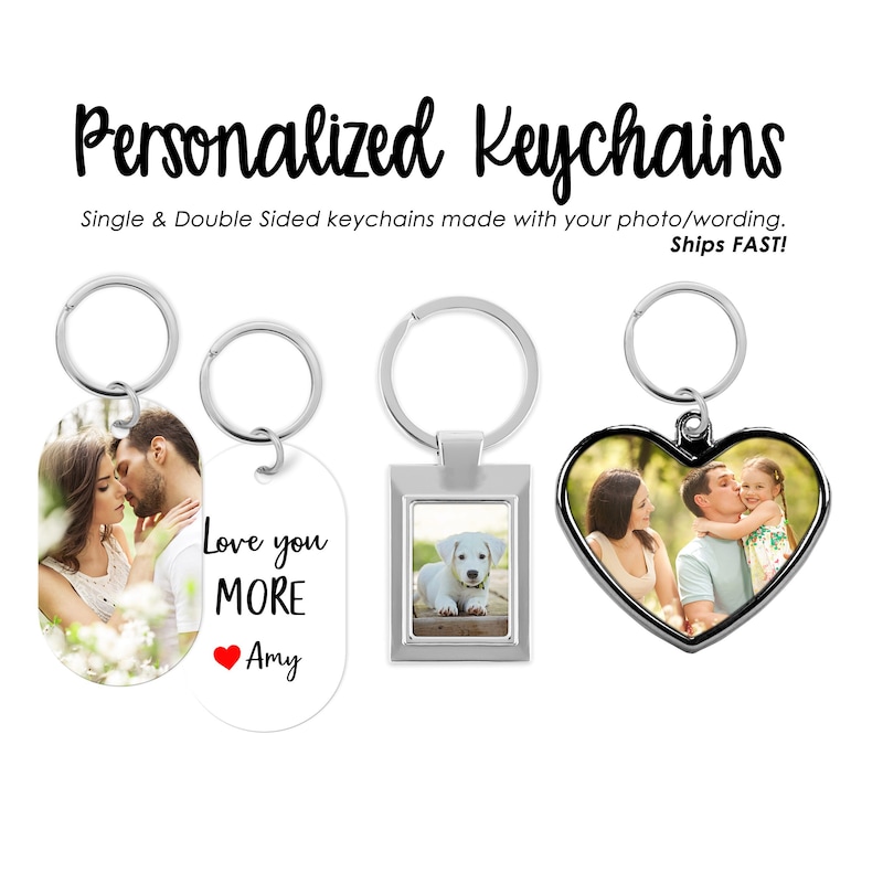 Double Sided Photo Keychain - Etsy