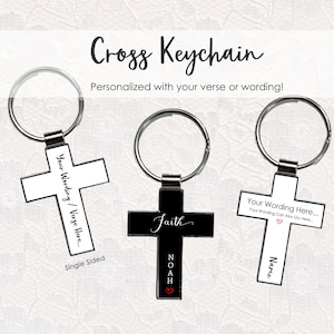 Personalized Cross Keychain- Confirmation Keychain- Bible Verse Keychain- Bible Verse Key Chain- Christian Keychain- Confirmation Gift