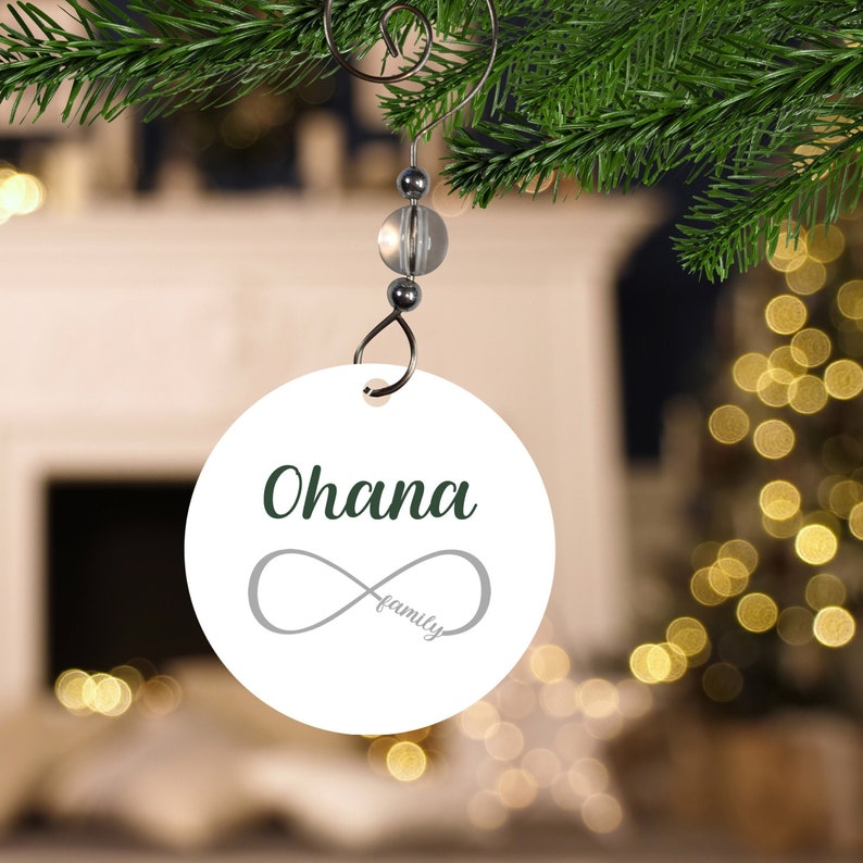 Ohana Means Family Ohana Ornament Family Christmas Ornament Hawaiian Ornaments Infinity Ornament Family Forever image 1