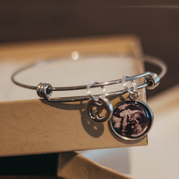 Sonogram Bracelet Ultrasound Charm Bracelet Adjustable Charm Bangle Bracelet Mommy Bangle Sonogram Jewelry Ultrasound Jewelry Etsy