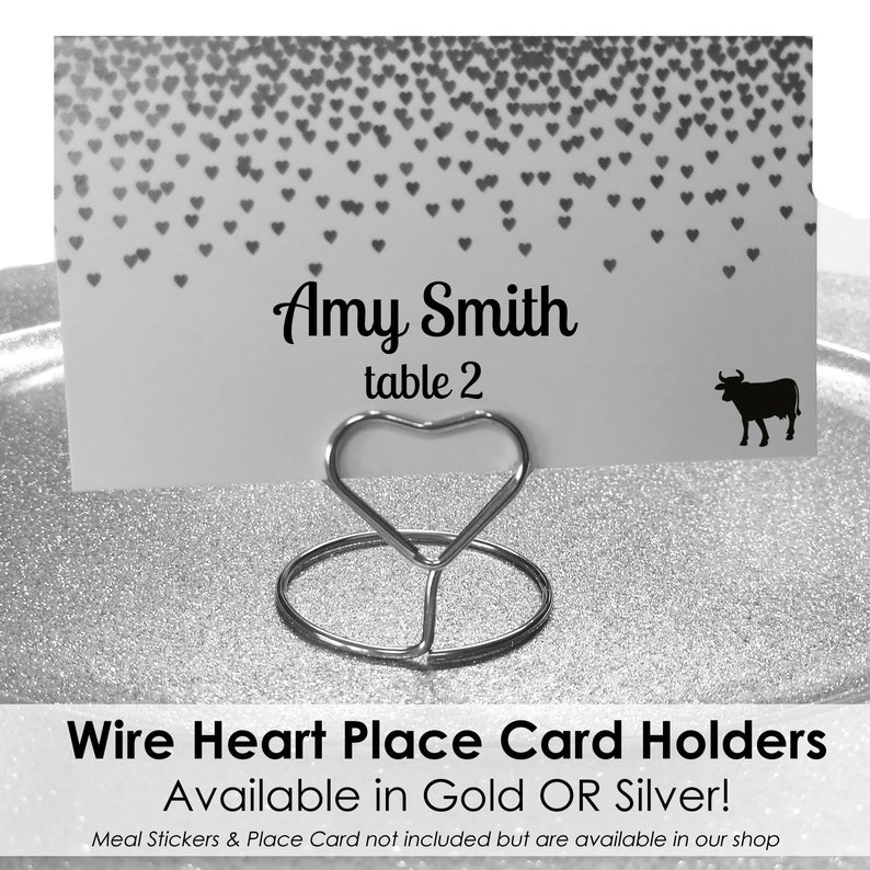 Wire Place Card Holder Metal Place Card Holder Heart Place Etsy