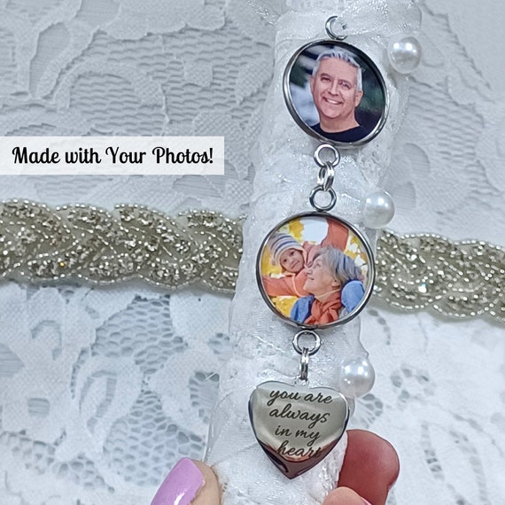 3 Tiered Custom Photo Bridal Bouquet Charm Keepsake Bride Wedding Memorial