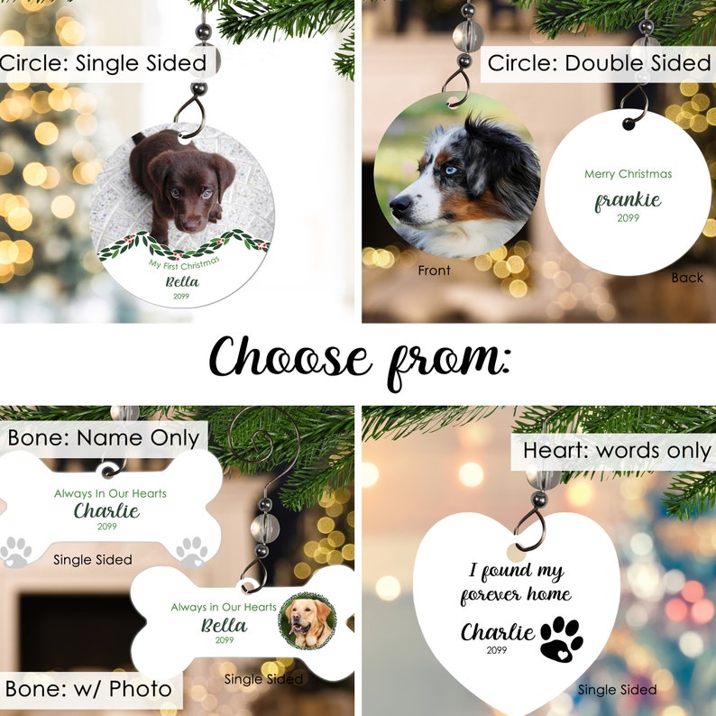 Dog Christmas Ornament Personalized Dog Ornament Pet Memorial Ornament Custom Ornament Pet Ornament Pet Christmas Ornament Dog Memorial image 2