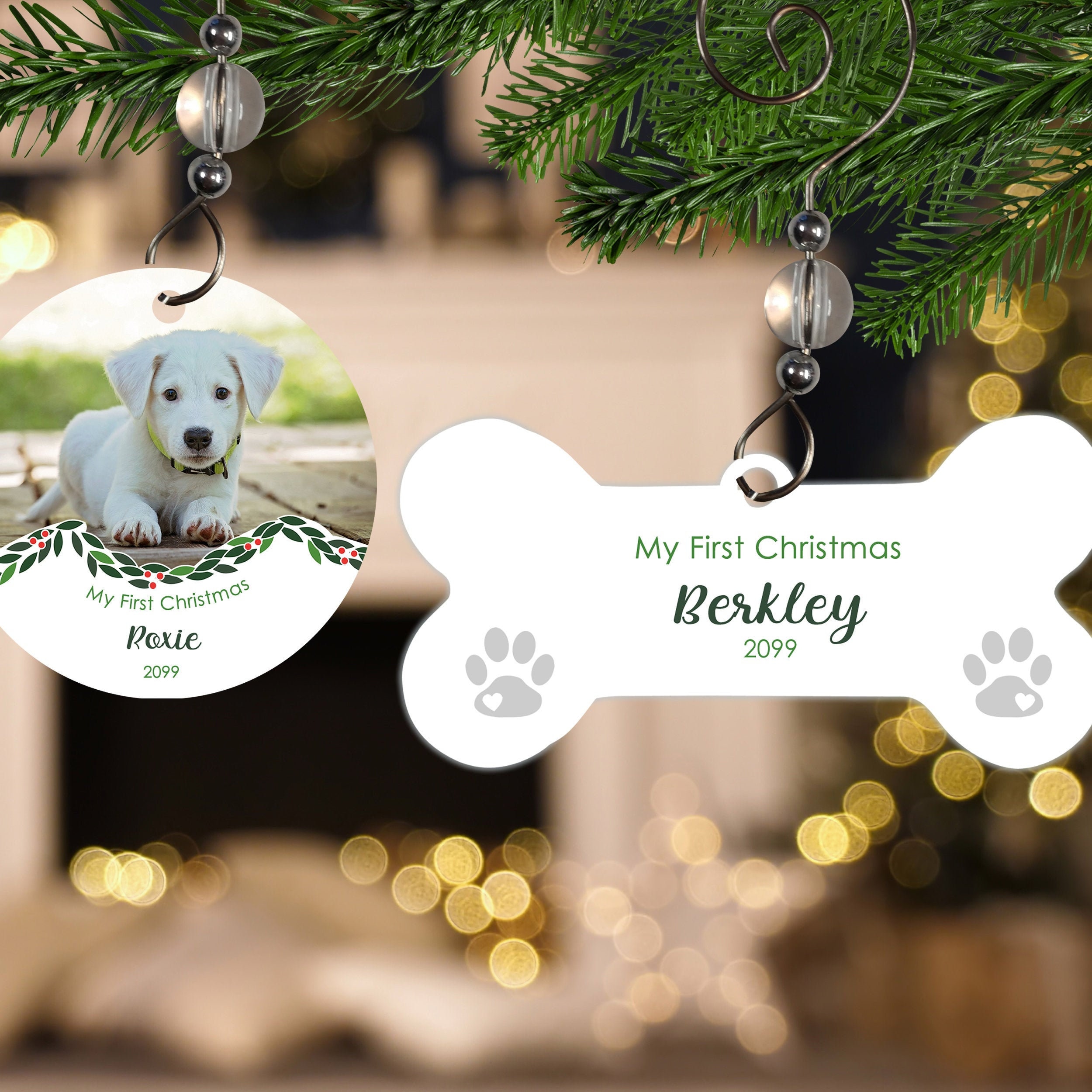 Dog's First Christmas Ornament, Puppy's First Christmas, Xmas Gift