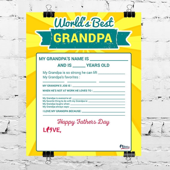 SALE: Worlds Easiest Granda Printable- All Pertaining to My Grandpa- Fathers Working day Printable- Fathers Working day Reward for Grandpa- Grandpa Reward printable image relating to All About My Papa Printable titled SALE: Worlds Great Granda Printable- All Over My Grandpa- Fathers Working day Printable- Fathers Working day Reward for Grandpa- Grandpa Reward printable