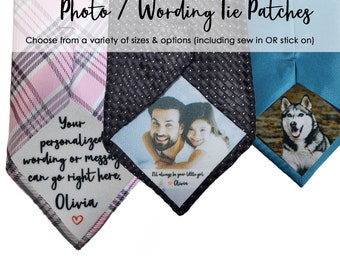 Photo Patch for Tie- Tie Photo Patch- Tie Photo Wedding- Wedding Tie Patch- Dad Tie Patch Wedding- Groom Tie Patch- Tie Photo Sticker