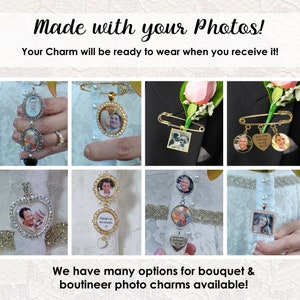 Memory Charm Memory Pin for Groom Memory Charm for Wedding Graduation Memorial Photo Brooch Wedding Rememberance Wedding Memorial Pin image 3