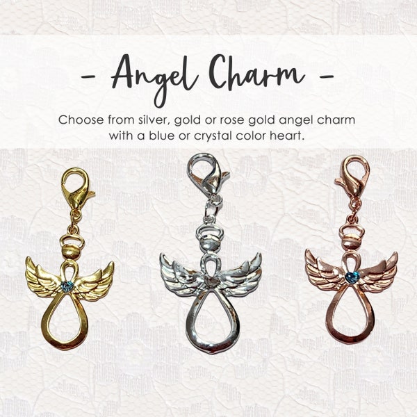 Something Blue Angel Charm- Something Blue Angel for Bride- Bride Something Blue- Bouquet Angel Charm- Blue Bouquet Charm- Infinity Angel