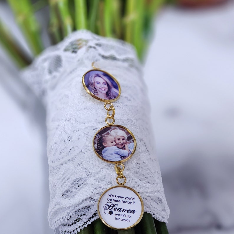 Wedding Memorial Bouquet Charm Wedding Bouquet Memorial Charm Wedding Memorial Charm Wedding Keepsake Bridal Bouquet Photo Charm image 3