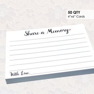 50 Partager une carte mémoire - Partager un souvenir Célébration de la vie - Cartes mémoire Célébration de la vie - Cartes mémoire funéraires - Carte mémoire préférée