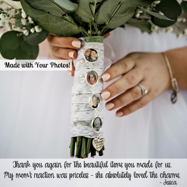 Wedding Memorial Bouquet Charm Wedding Bouquet Memorial Charm Wedding Memorial Charm Wedding Keepsake Bridal Bouquet Photo Charm image 2