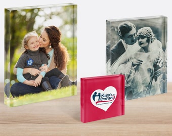 Acrylic Photo Block- Acrylic Block Photo- Acrylic Wedding Photo- Acrylic Photo Gift- Desk Photo Gifts- Acrylic Picture Block