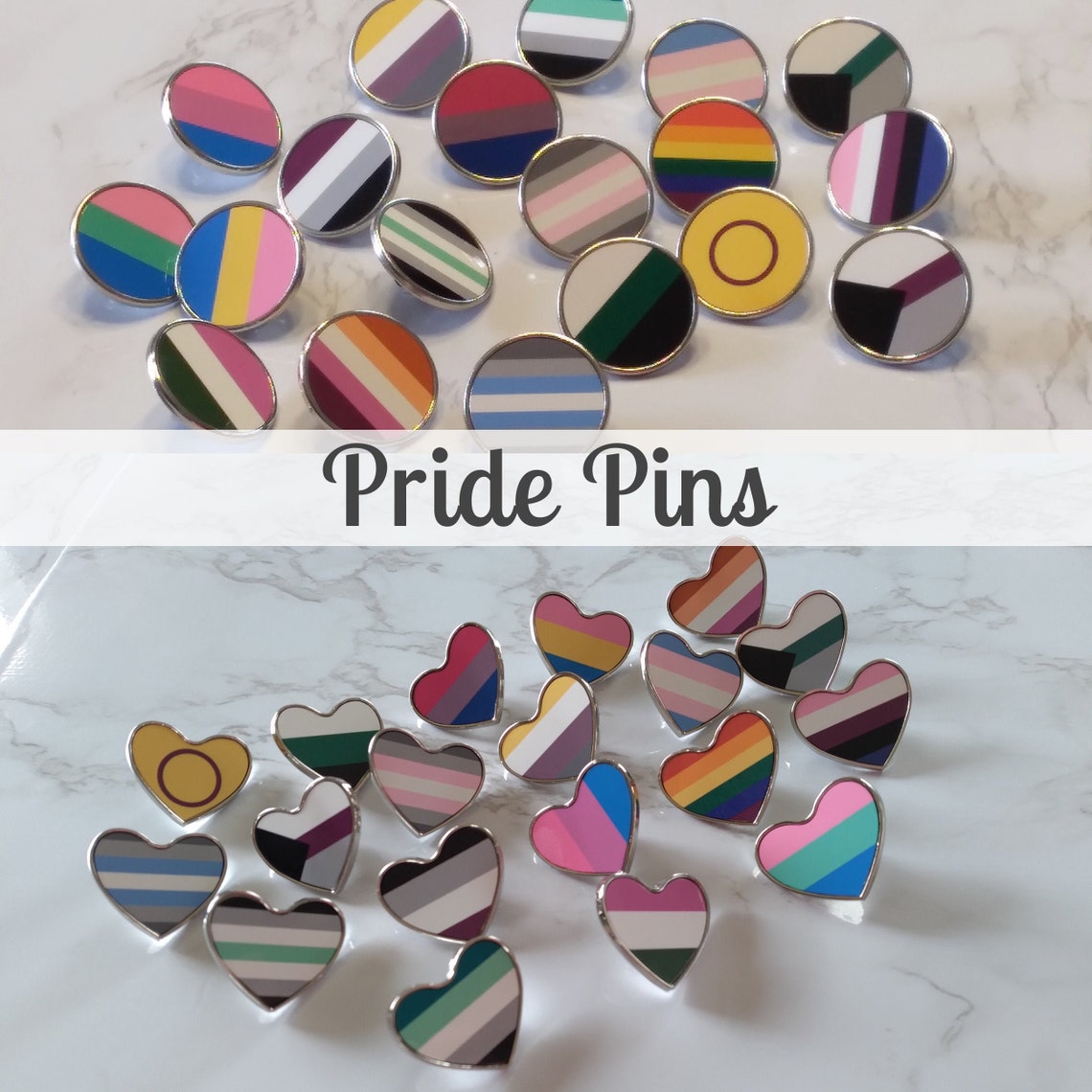 Pride Pin Pride Pins Heart LGBT Pin Agender Pin Aromantic Etsy