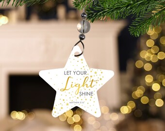 Scripture Ornament- Bible Verse Ornament- Religious Ornament- Religious Christmas Ornament- Let Your Light Shine Ornament- Matthew 5:16