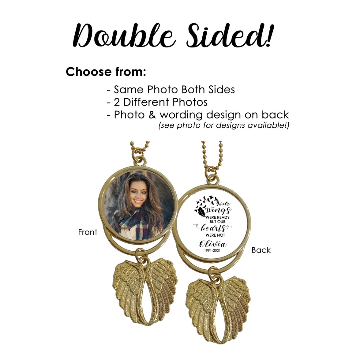 Rear View Mirror Photo Charm Rear View Mirror Angel Photo Etsy Canada