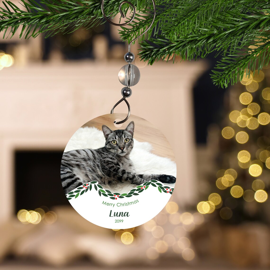Cat Christmas Ornament Personalized Cat Ornament Pet Etsy